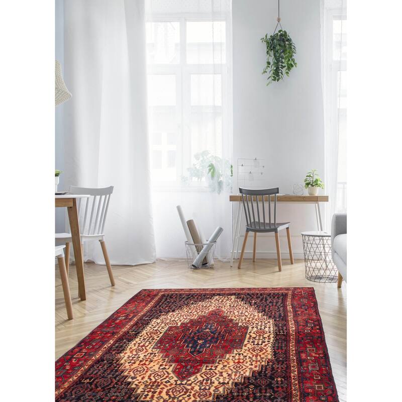 ECARPETGALLERY Hand-knotted Kayseri Vintage Dark Navy Wool Rug - 4'10 x 7'1