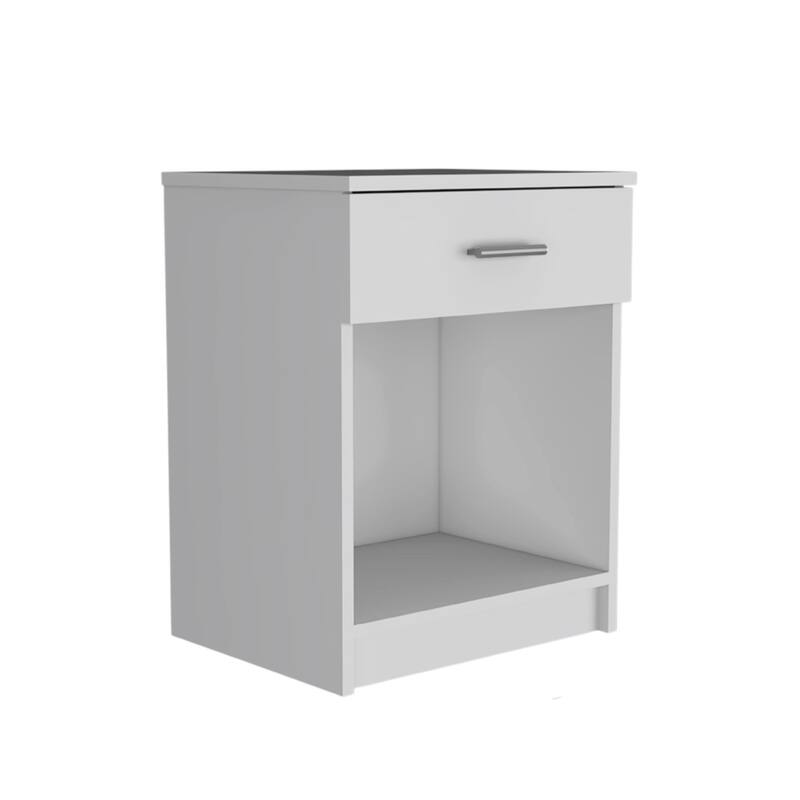 HomeRoots 22" White One Drawer Faux Wood Nightstand
