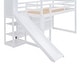 preview thumbnail 6 of 10, Twin Size Wood House Loft bed with Slide, Storage shelves & Light, Climbing Ramp, White