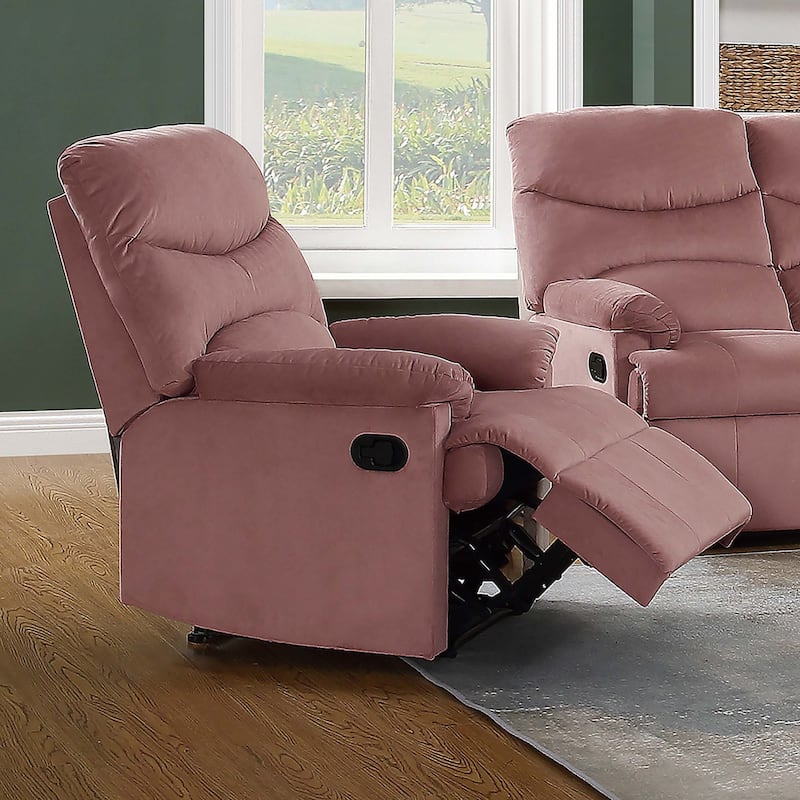 Poundex Single Recliner - Blush Pink