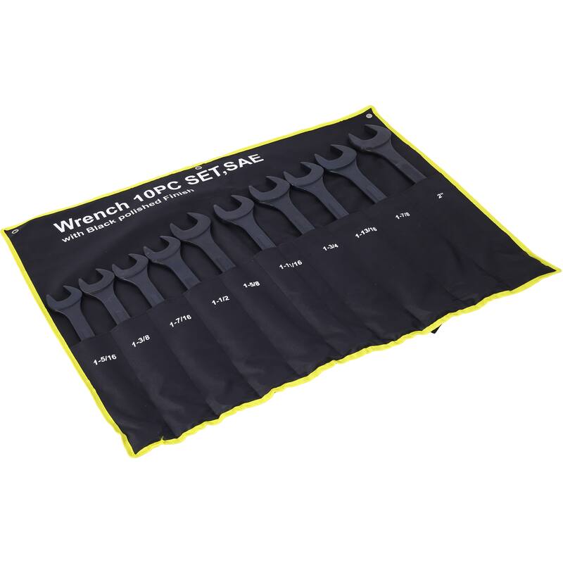 Jumbo Combination Wrench Set Extra Large,10 PC SAE Black-Oxide Jumbo Combo Wrench Set 1-5/16" - 2" with pouch