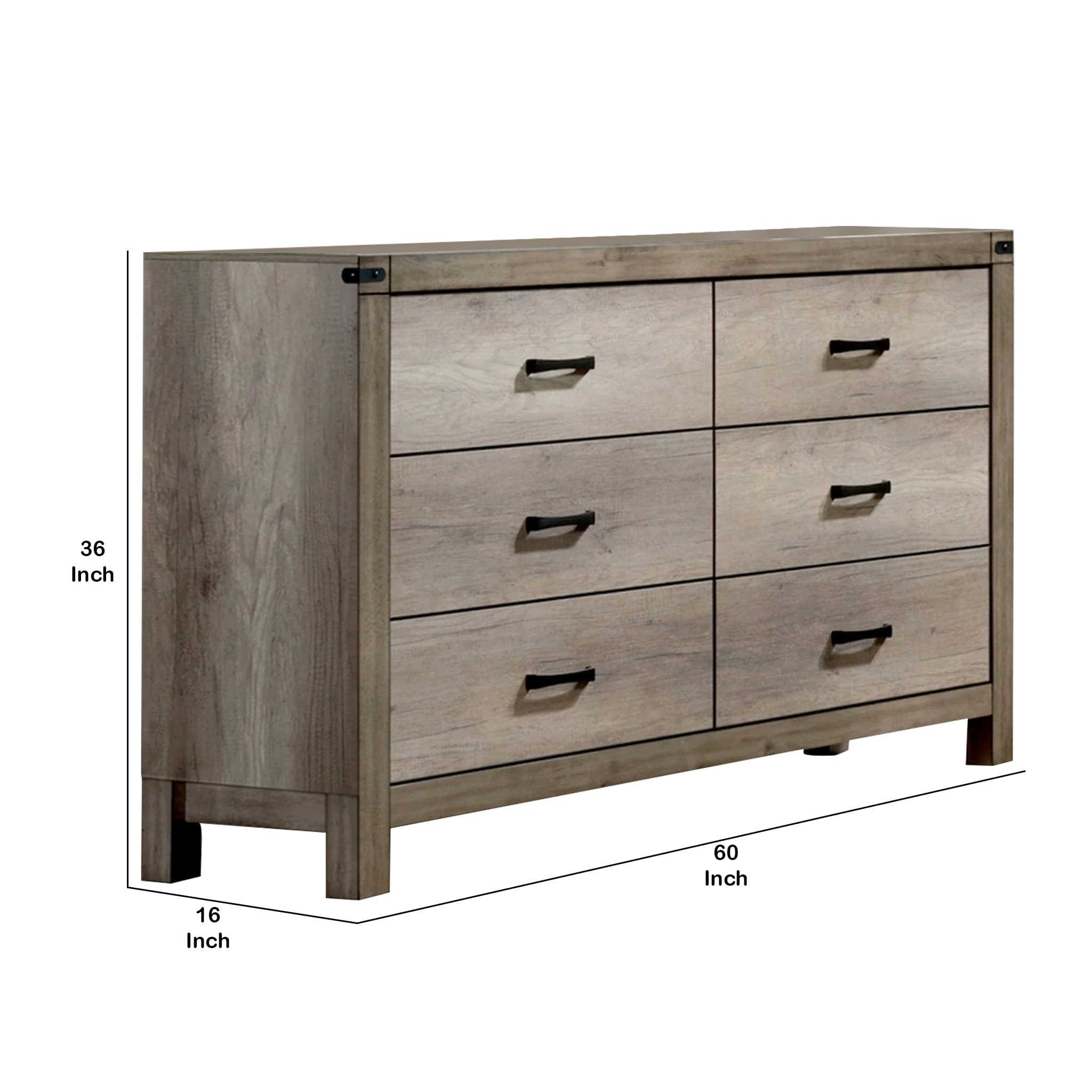 Shop 6 Drawer Dresser With Metal Pulls And Block Legs Light Brown On Sale Overstock 31269433