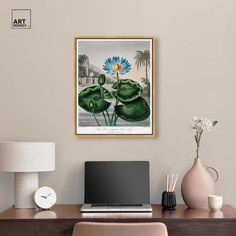 Blue Egyptian Water-Lily Canvas by Art Remedy