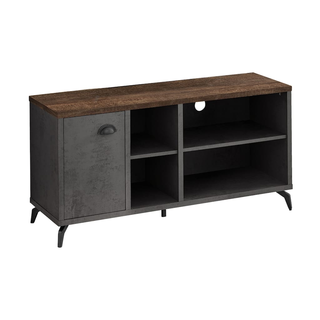 Modern 48" TV Stand, Industrial Media Console with Storage, Adjustable Shelves, and Cable Management
