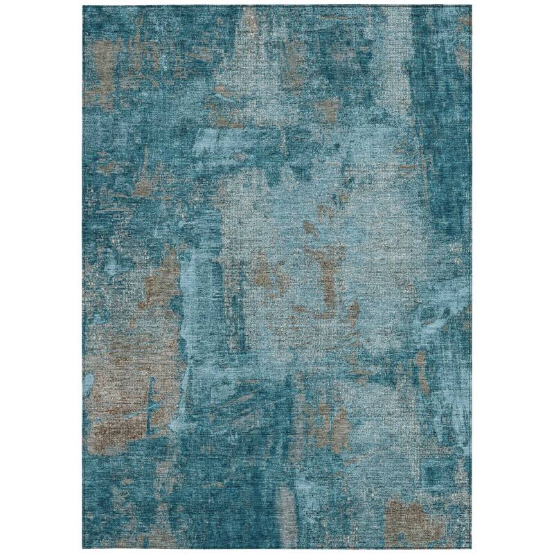 HomeRoots Abstract Transitional Rectangle Outdoor Rug