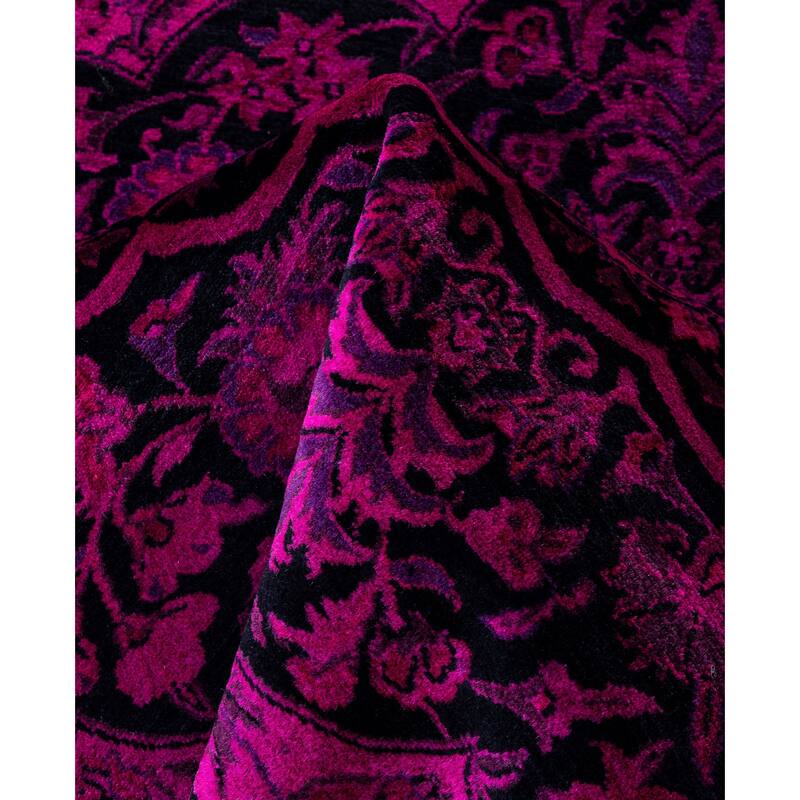 Overdyed One-of-a-Kind Hand-Knotted Area Rug - Purple - 8' 1" x 8' 3"