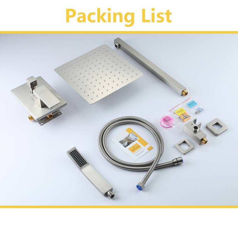 2-Function 10/12-In Wall Mounted Shower System with Handheld Shower