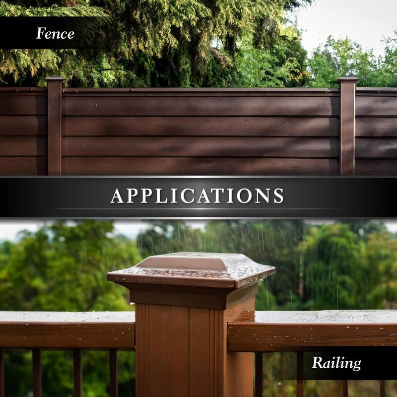 Squared Top Outdoor Aluminum Post Cap - 8" - Bronze Finish