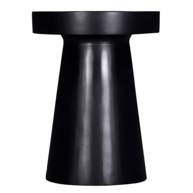 Glam Wooden End Table with Pedestal Base, Living Room Accent Side Table, Black - Black
