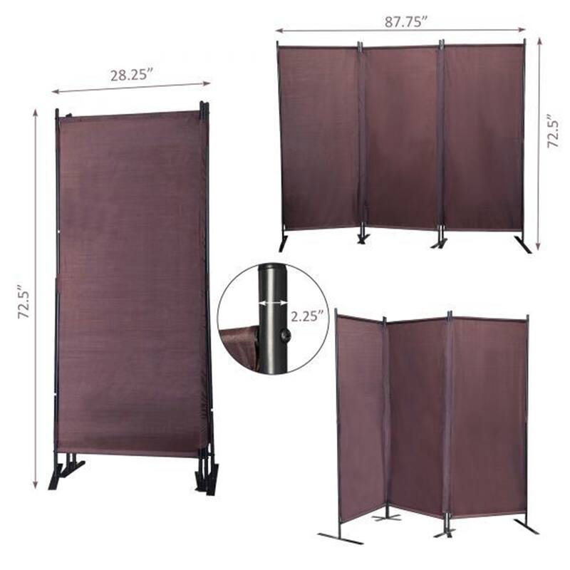 3 Panel Folding Privacy Screen Portable Wall Partition, 6 Ft Divider