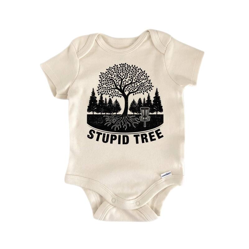 Disc Golf Tree - Baby Boy Girl Clothes Infant Bodysuit Funny Cute Newborn - Natural - Newborn