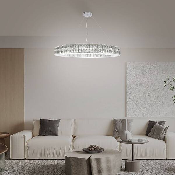 10Light Luxury Chrome Silver Crystal Chandelier Pendant Light with