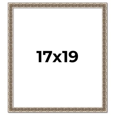 17x19 Frame Silver Versailles Ornate Solid Wood Picture Frame | 1 Inch
