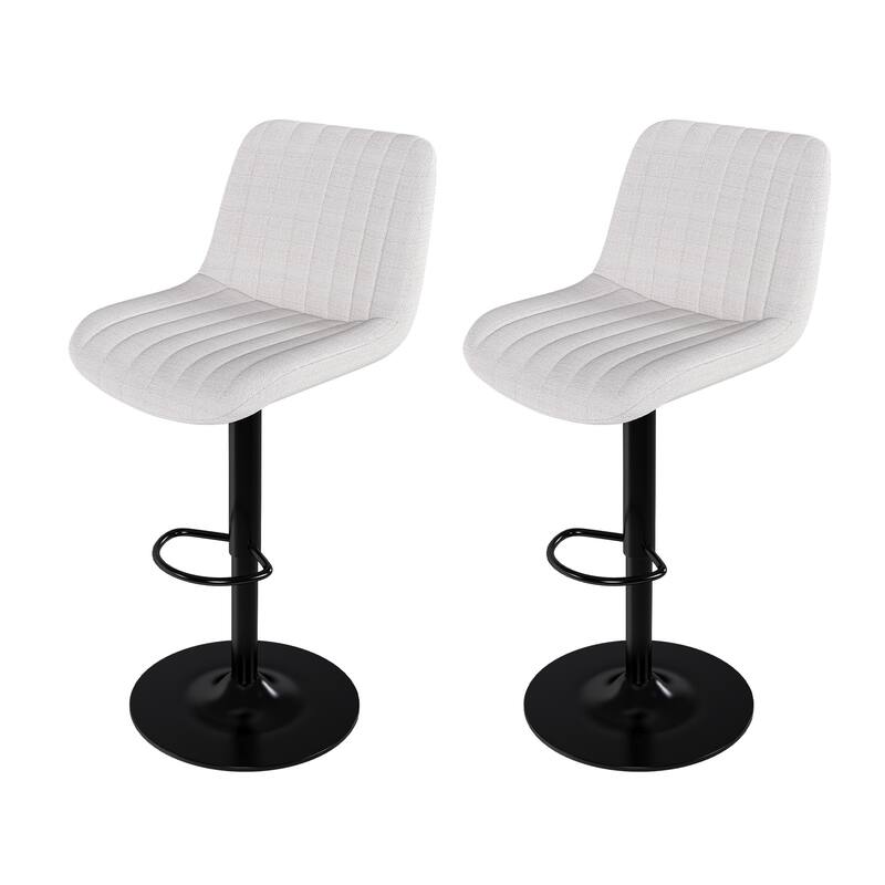 Counter Height Bar Stools Set of 2, Swivel Bar Stools with Adjustable Height, Kitchen Island Chairs with Footrest