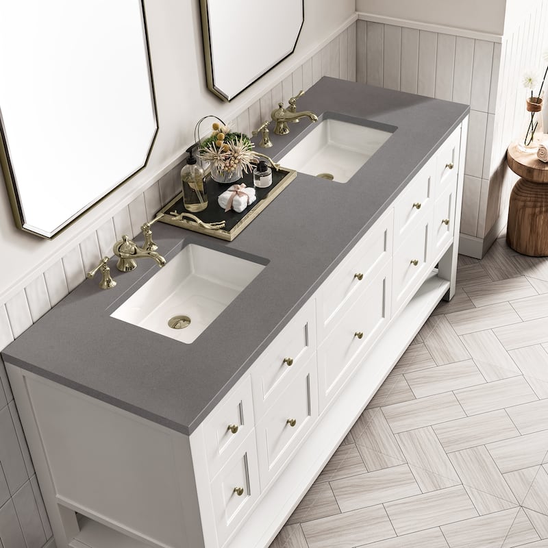 James Martin Vanities Breckenridge 72" Double Vanity, Bright White