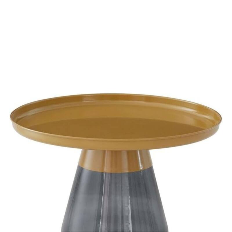 Set of Two Tray Top Nesting Table With Glass Base - 24x17 19x20