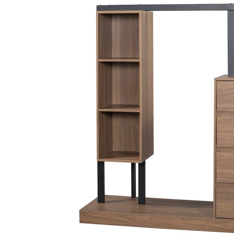Wardrobe with 4 Drawers and 3 Shelves