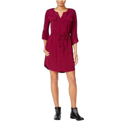 maison Jules Womens Utility Shirt Dress, Purple, Small