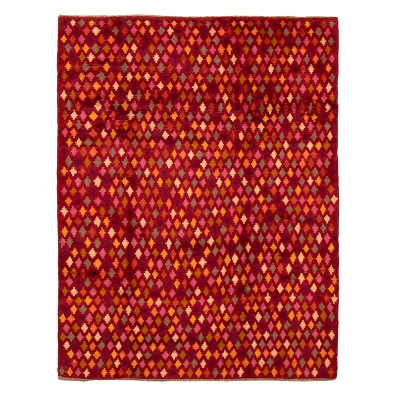 ECARPETGALLERY Hand-knotted Akhjah Red Wool Rug - 6'2 x 8'2 - 6'2 x 8'2 - Red