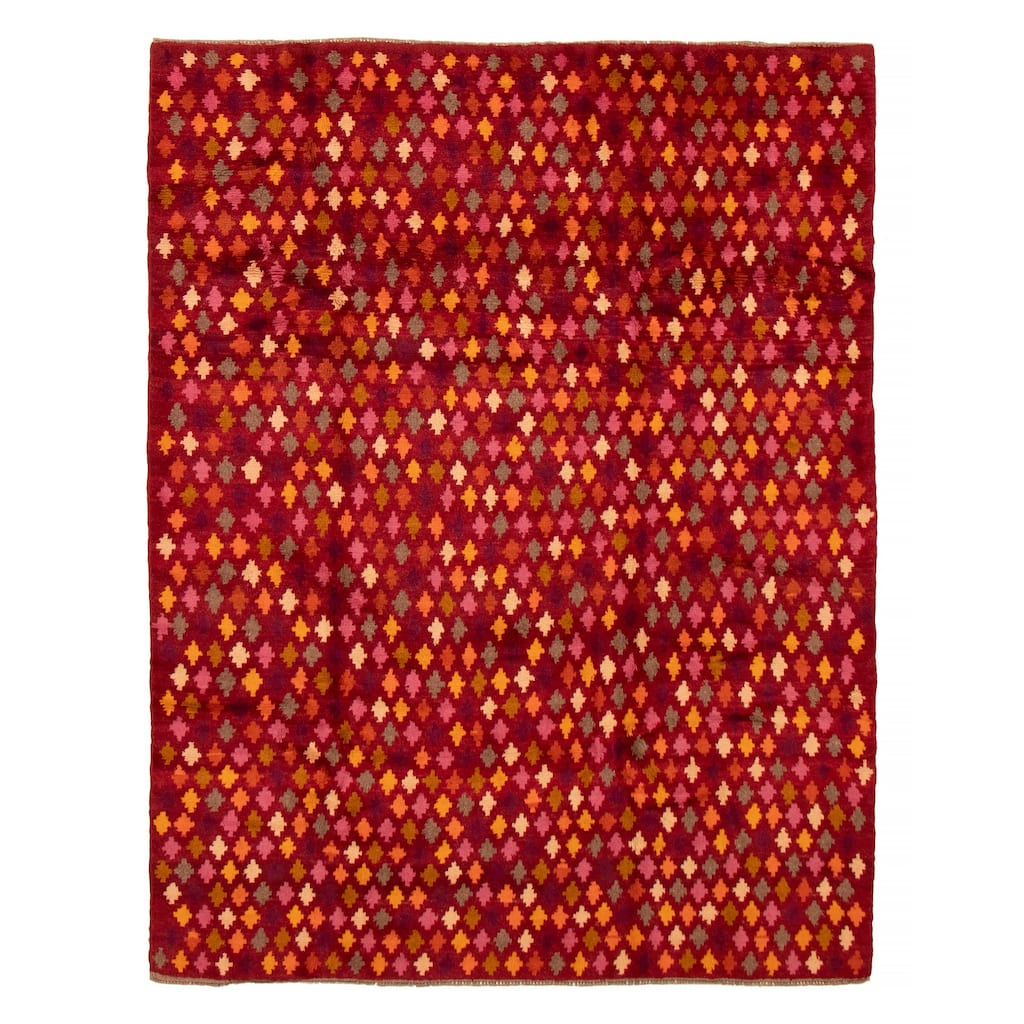 ECARPETGALLERY Hand-knotted Akhjah Red Wool Rug - 6'2 x 8'2
