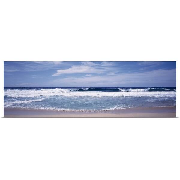 Shop Waves Crashing On The Beach Big Sur Coast Pacific Ocean California Poster Print Overstock 16873352