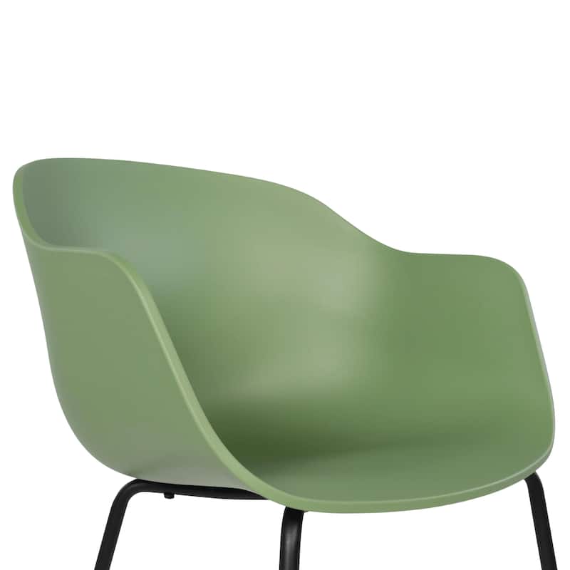 Furnish Theory Curve-K ML Indoor/Outdoor Dining Armchairs Arm Chairs w Polypropylene Shell & Powder-Coated Steel Legs (Set of 2)