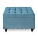 preview thumbnail 6 of 34, Large Upholstered Button Tufted Square Storage Ottoman with Nail Trims
