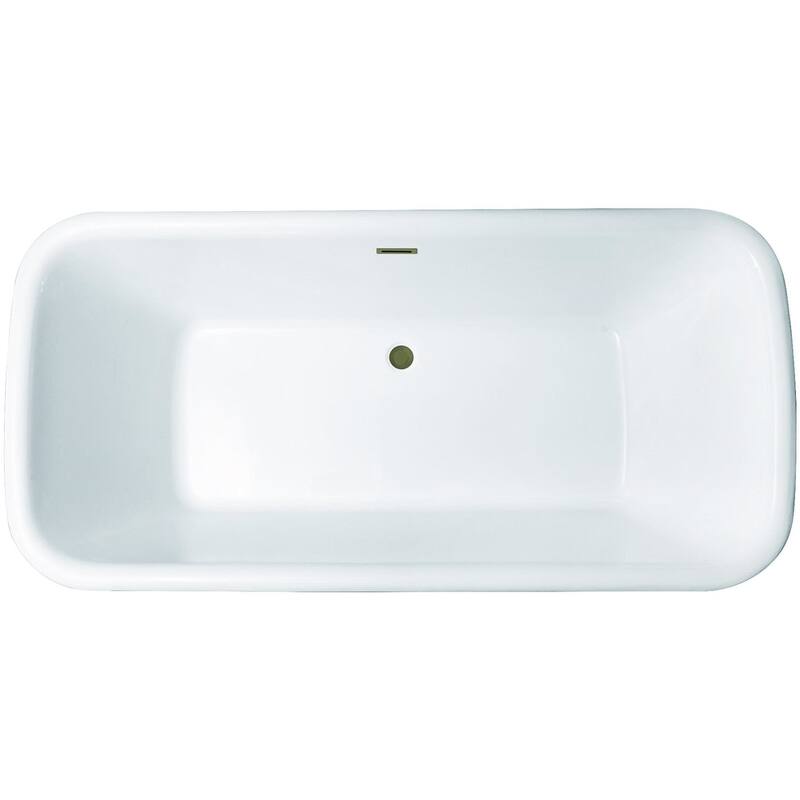 Kingston Brass VTDE713524C41 Aqua Eden 71" Free Standing Acrylic - White / Antique Brass