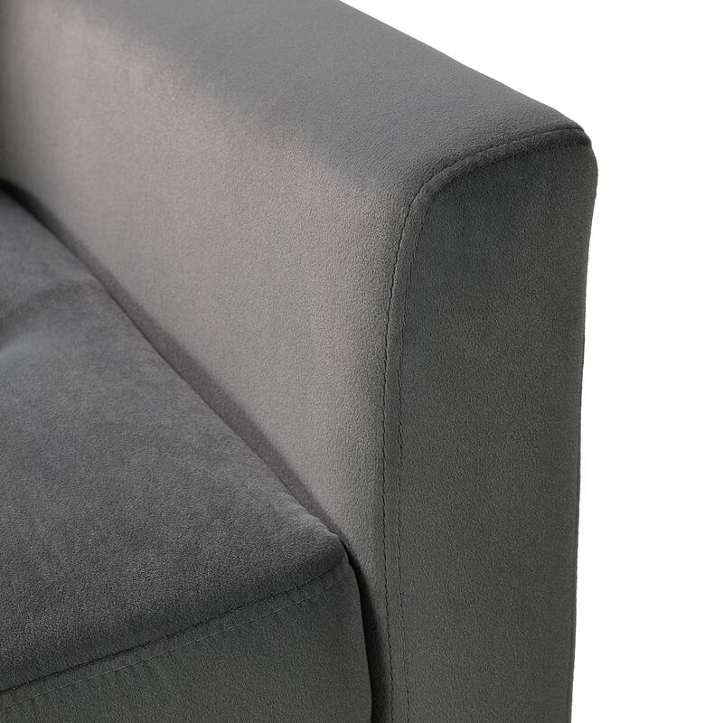 Lilia Contemporary Velvet Upholstered Tufted Back Armchair with Metal Golden legs Set of 2 by HULALA HOME