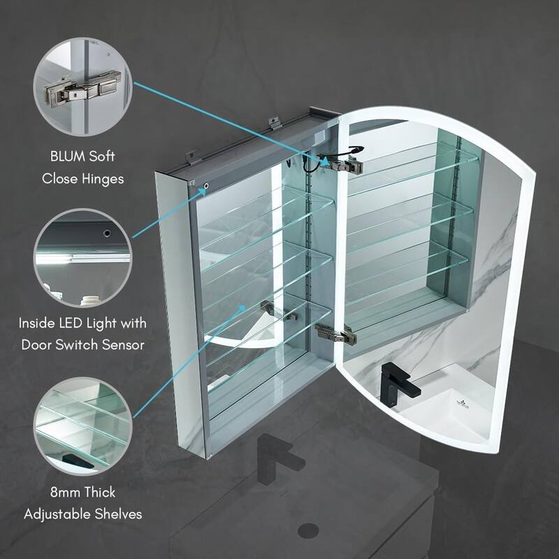 Blossom LED Mirror Medicine Cabinet with Lights