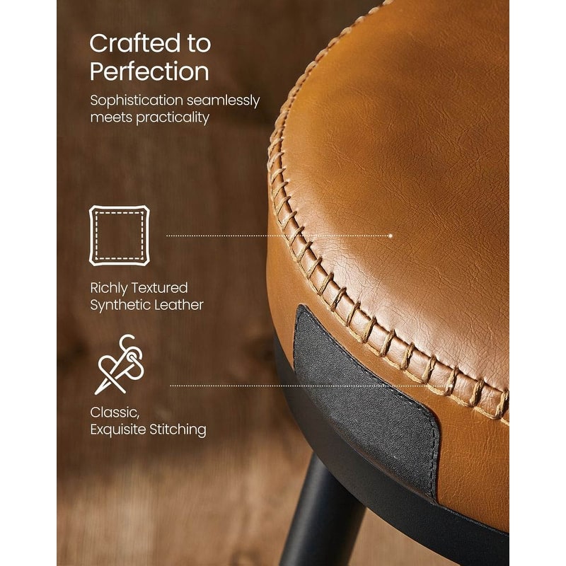 360 Swivel Bar Stools with Backrest and Steel Legs Footrest Perfect for Dining Room Set of 2