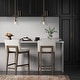preview thumbnail 49 of 115, Gracie Modern Bar Stool, Boucle Upholstered Chair and Brushed Wooden Legs