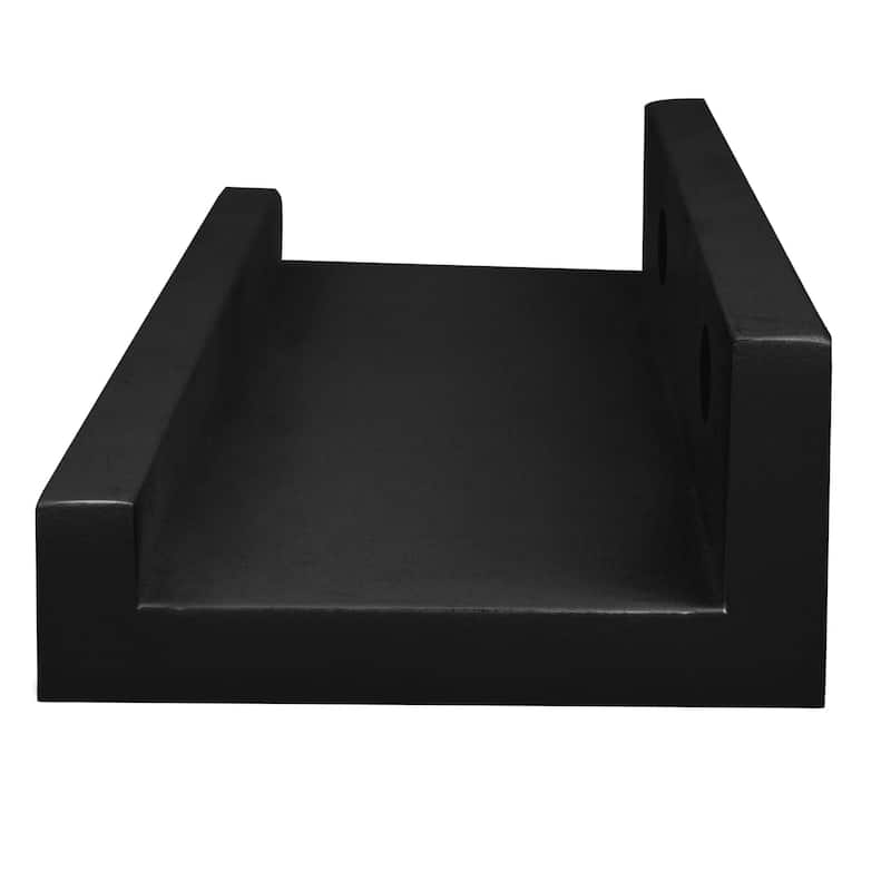 Wallniture Boston 46 Inch Floating Shelves, Black Picture Ledge (Set of 2)