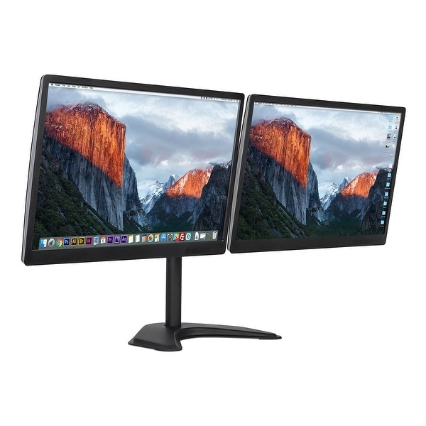Mount-It Dual Monitor Desk Stand Two Articulating Arms Clamp Fits Up to 27/" LCD
