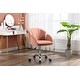 preview thumbnail 3 of 8, Modern Swivel Office Chair with Casters, Adjustable Lift Height, Pink