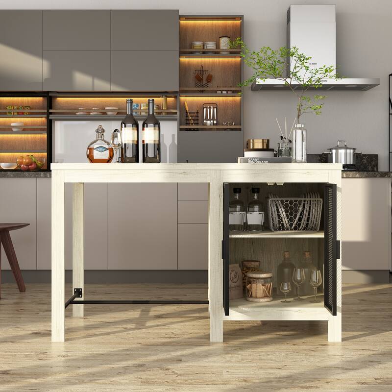 Versatile Dining Table Kitchen Island with Storage: Modern Design for ...
