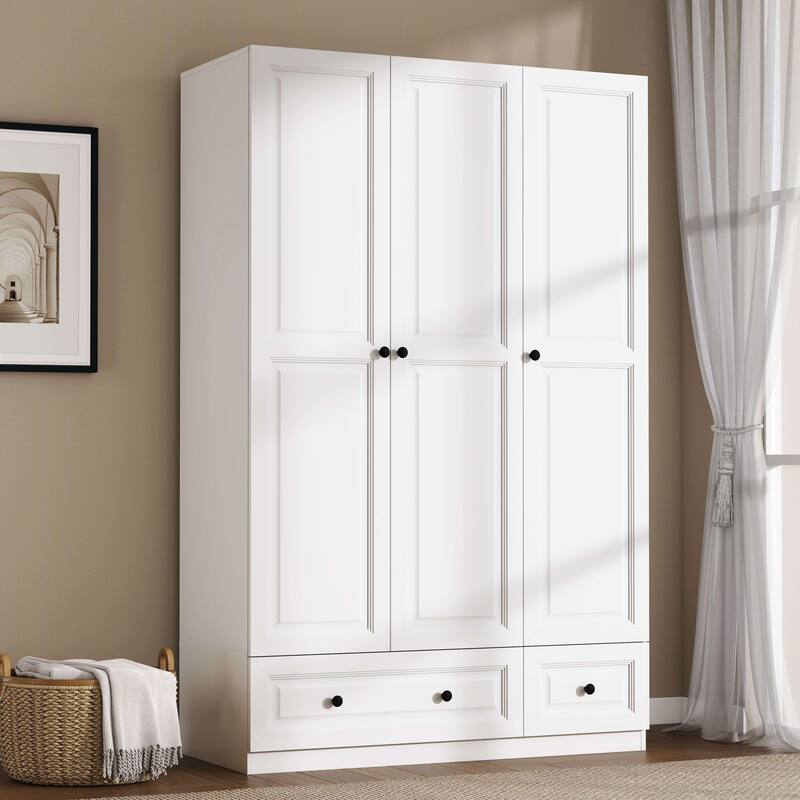 74" Armoire Wardrobes Closet Storage Cabinet - White