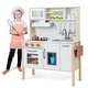 preview thumbnail 4 of 5, Wooden Pretend Play Kitchen Set for Toddlers-White - 28"L x 12"W x 35.5"H