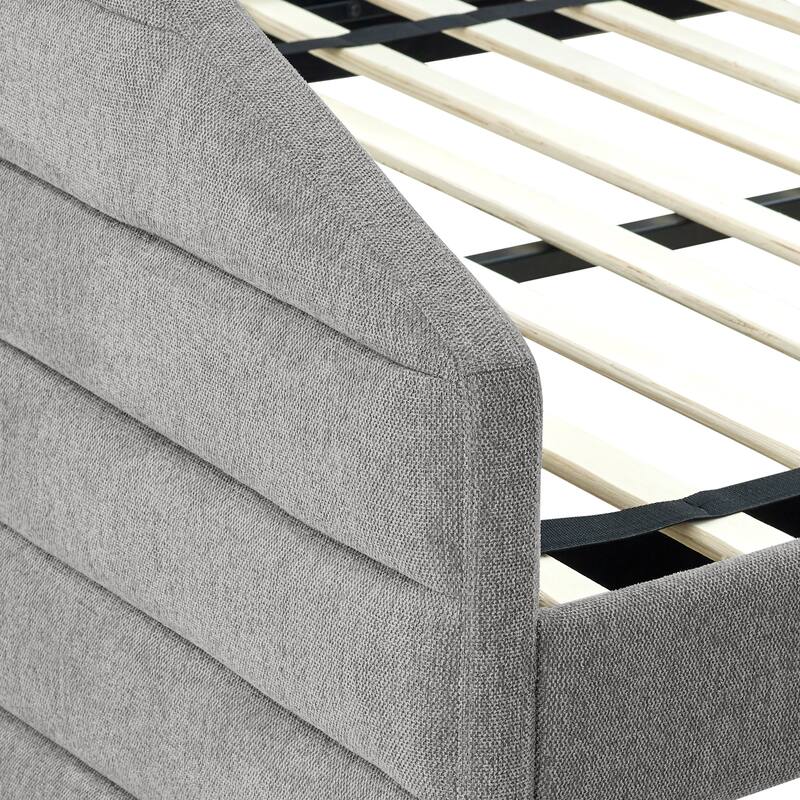 Daybed With Trundle Upholstered Tufted Sofa Bed, Linen Fabric