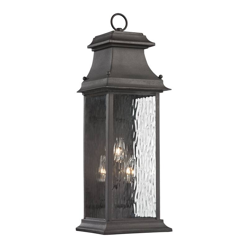 Forged Provincial 2-Light Outdoor Sconce - Charcoal - 23 inch Tall - Charcoal