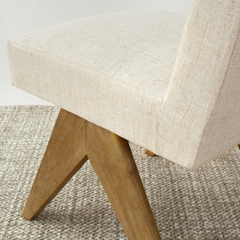 Linen Mid Century Modern Dining Chair