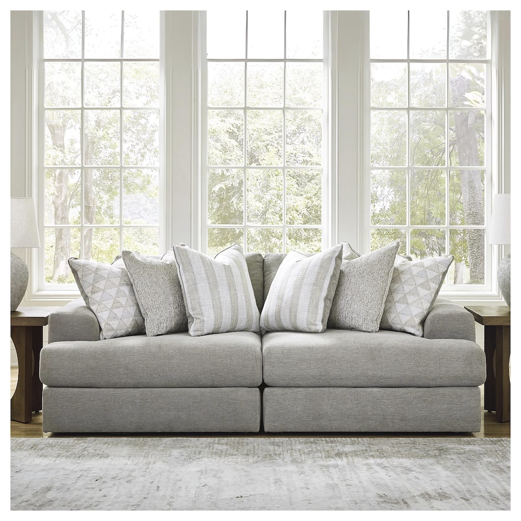 Signature Design by Ashley Avaliyah Gray 2-Piece Sectional Loveseat - 93" W x 44" D x 37" H