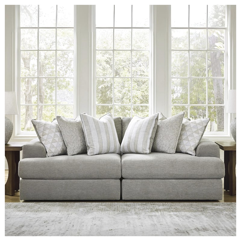 Signature Design by Ashley Avaliyah Gray 2-Piece Sectional Loveseat - 93" W x 44" D x 37" H - Gray