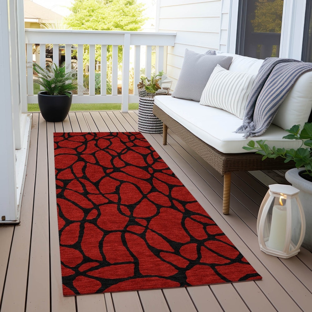 Machine Washable Indoor/ Outdoor Contemporary Chantille Rug