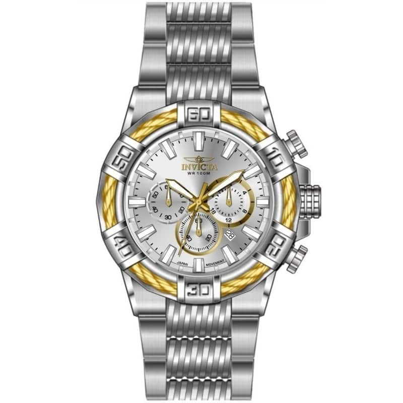 Invicta Men's 49901 Bolt Quartz VD53 Brass Dial Watch - Silver