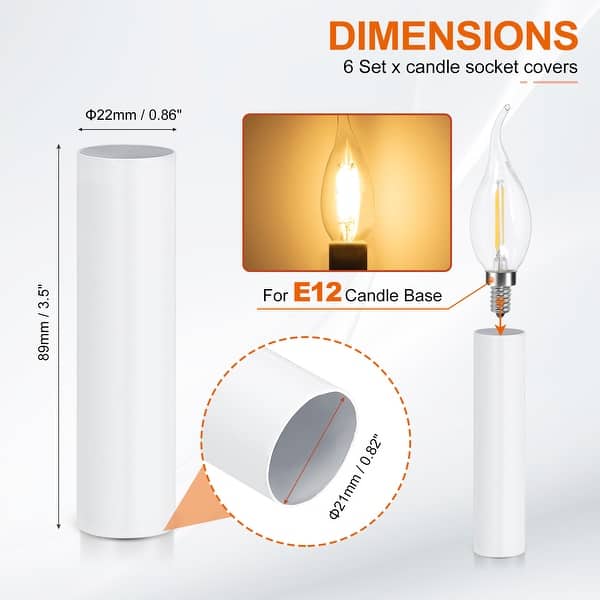 dimension image slide 36 of 102, Metal Chandelier Socket Sleeves Insulation Heat Shrinkable