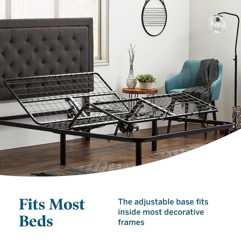 Lucid Comfort Collection 10-inch Gel Memory Foam Mattress and Standard Adjustable Bed Set