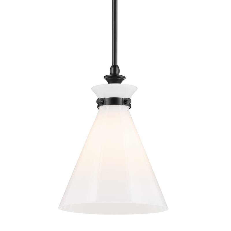 Kichler Lighting Laria 10.5 Inch 1 Light Pendant with Opal Glass in Black