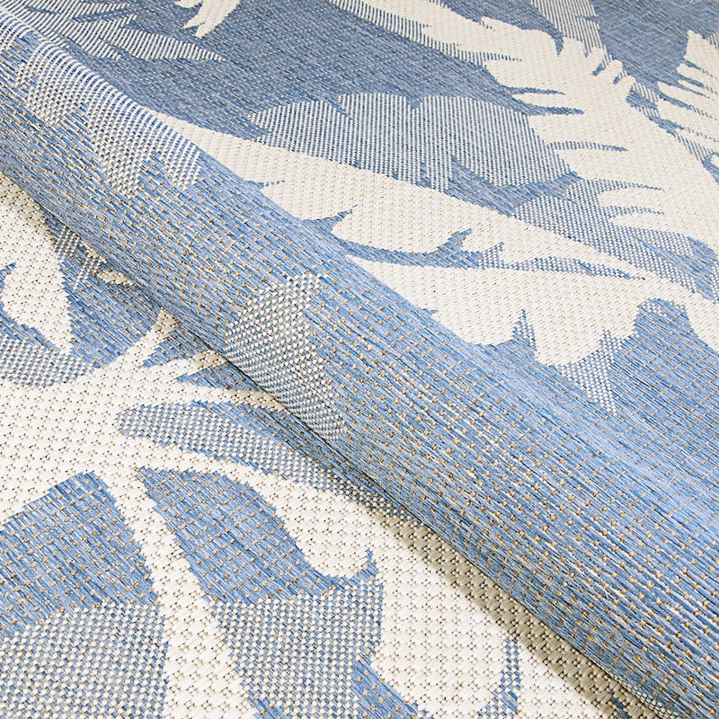Dream Decor Rugs Samantha Tropics Beige Sapphire Outdoor Area Rug