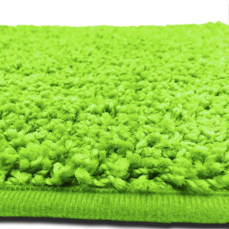 Layla 3 PC Shaggy Bathroom Rug Set, Bath Mat, Contour Rug, Lid Cover, Solid Colors